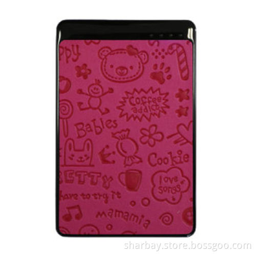3,000mAh power supplier for phones, with leather patch, 5V/1A, USB 2.0, RoHS/FCC/CE-markedNew